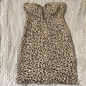 Strapless Cheetah Print Mini Dress